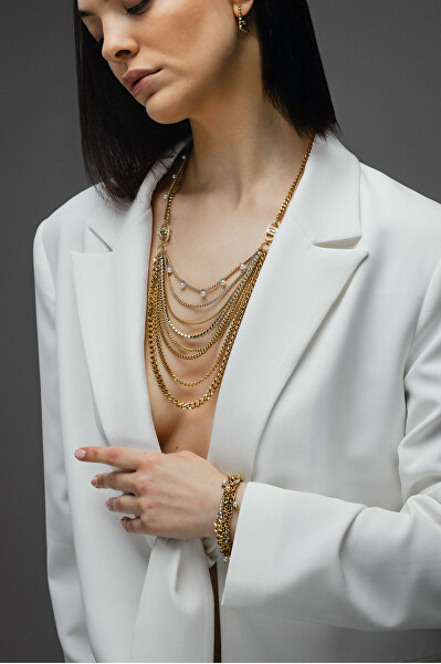 Elegantní trojúhelníkové náušnice z pozlacené oceli LJ3069