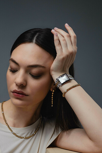 Korálkový ocelový náramek s krystaly LJ2986