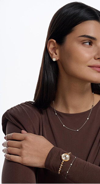 Minimalistické pozlacené náušnice se zirkony Essential LJ2511