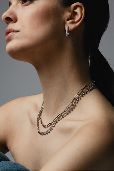 Moderní dvojitý náhrdelník z oceli LJ2998