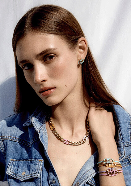 Nápaditý pozlacený náhrdelník s krystaly LJ2813