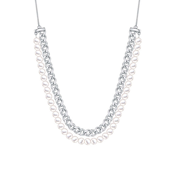 Acél nyaklánc gyöngyökkel Fashion LJ2773