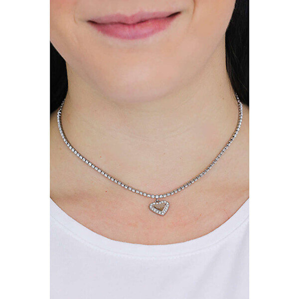 Ocelový náhrdelník se srdíčkem Linea Brilliant LJ1551