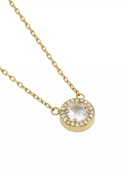 Okouzlující pozlacený náhrdelník se zirkony Essential LJ2505