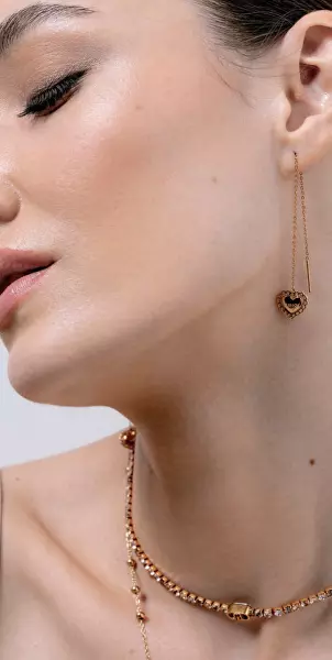 Pozlacený tenisový náhrdelník pro ženy Stones LJ3211
