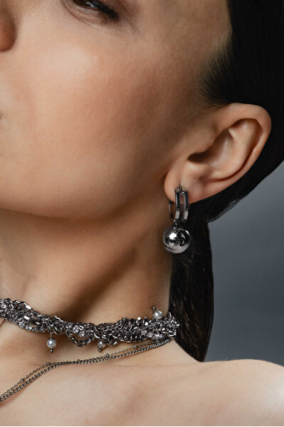 Vrstvený náhrdelník Choker s krystaly a perličkami LJ3074