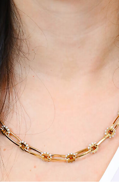 Jellegzetes aranyozott nyaklánc nőknek LJ1838