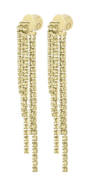 Orecchini lunghi placcati oro con cristalli Fashion LJ2771