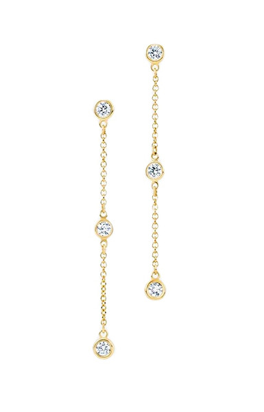 Dlouhé visací náušnice se zirkony LJ2468