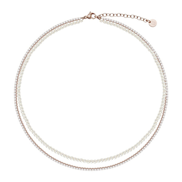 Dvojitý pozlacený perlový náhrdelník pro ženy LJ3028