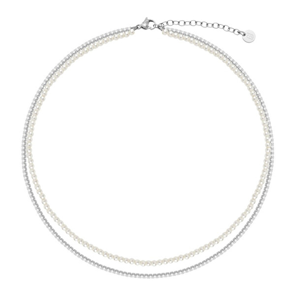 Elegantní dvojitý perlový náhrdelník pro ženy LJ3024