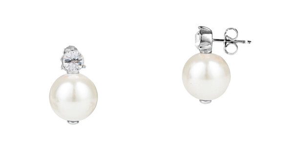 Elegantní ocelové náušnice s perlou Essential LJ2162
