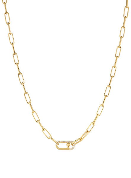 Elegantní pozlacený náhrdelník s krystaly Identity LJ1798
