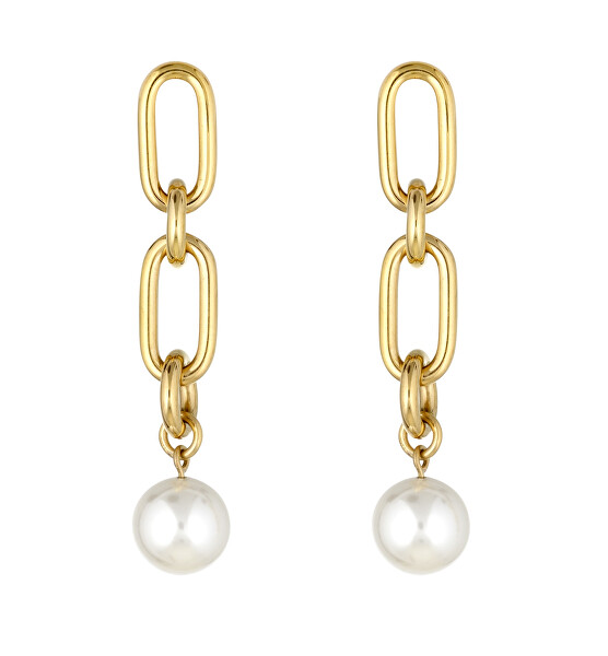 Fashion cercei placați cu aur cu perle LJ1733