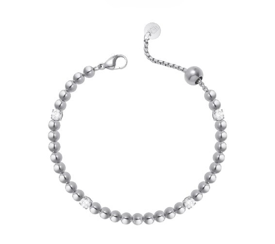 Korálkový ocelový náramek s krystaly LJ2986