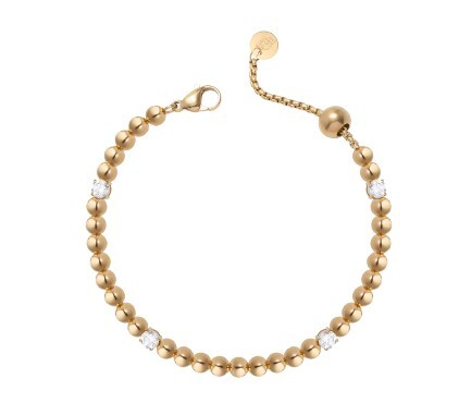 Korálkový pozlacený náramek s krystaly LJ2983
