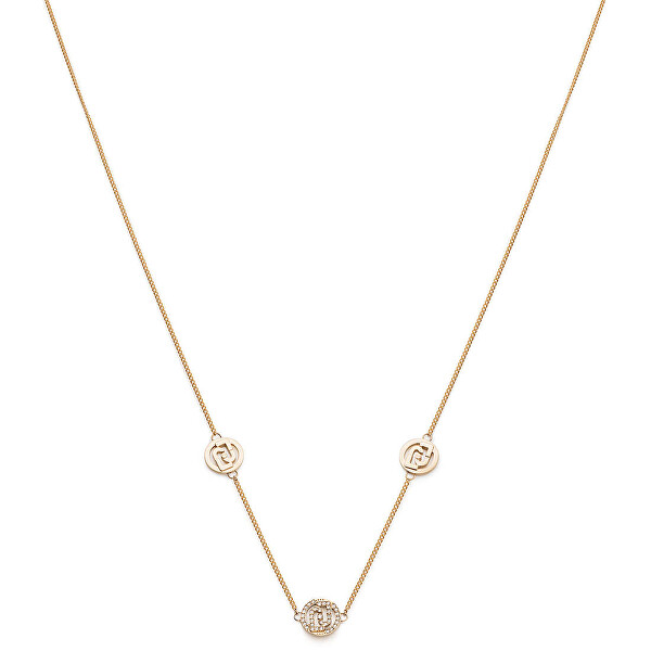 Krásný pozlacený náhrdelník s logy Fashion LJ2081