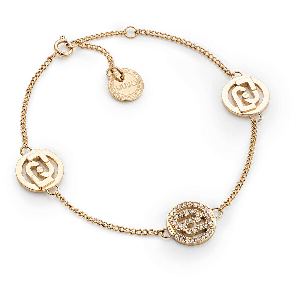 Bellissimo bracciale placcato in oro con loghi del brand Fashion LJ2082 (catenina, ciondoli)