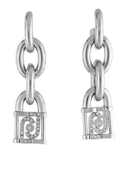Lussuosi orecchini in acciaio con cristalli Chain LJ1674