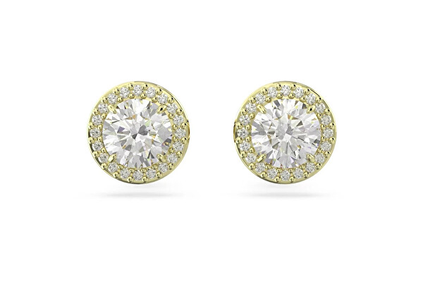 Minimalistické pozlacené náušnice se zirkony Essential LJ2511