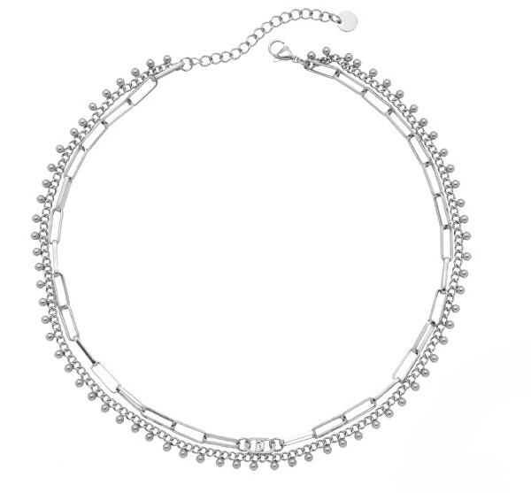 Moderní dvojitý náhrdelník z oceli LJ2998