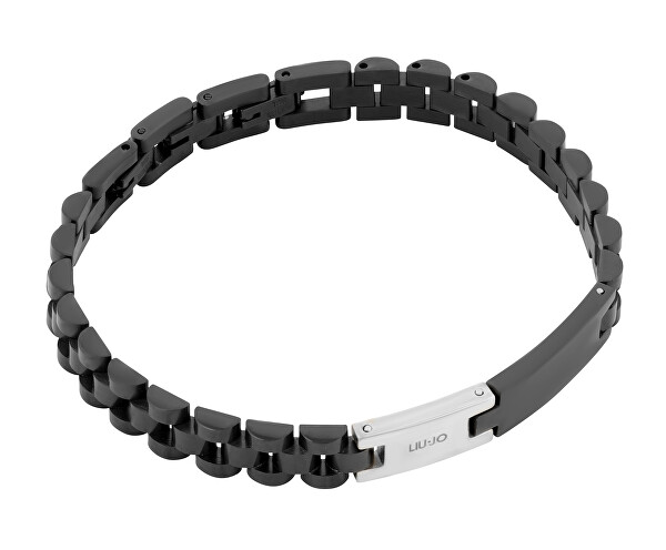 Modernes schwarzes Herrenarmband aus Stahl MLJ300