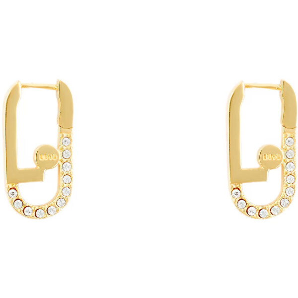 Moderne vergoldete Ohrringe mit Kristallen Identity LJ19