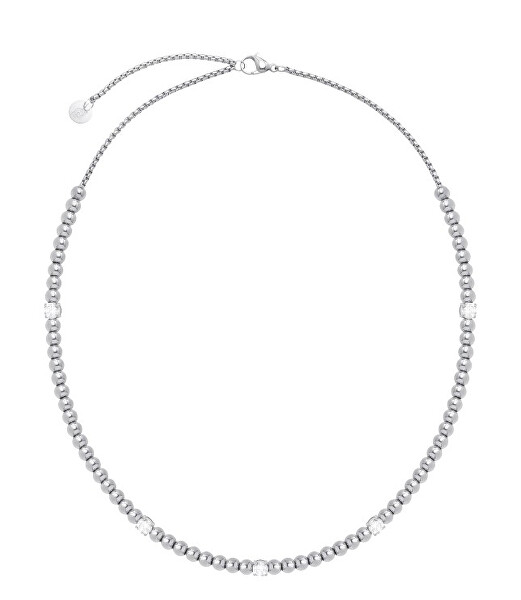 Ocelový korálkový náhrdelník s krystaly LJ2985