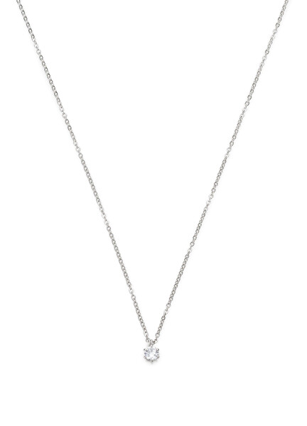 Oceľový náhrdelník s kubickým zirkónom Essential LJ2142