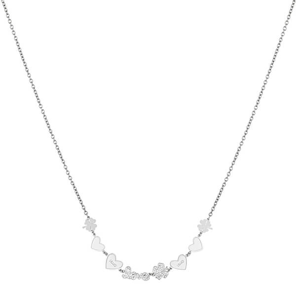 Oceľový náhrdelník s príveskami LJ1406