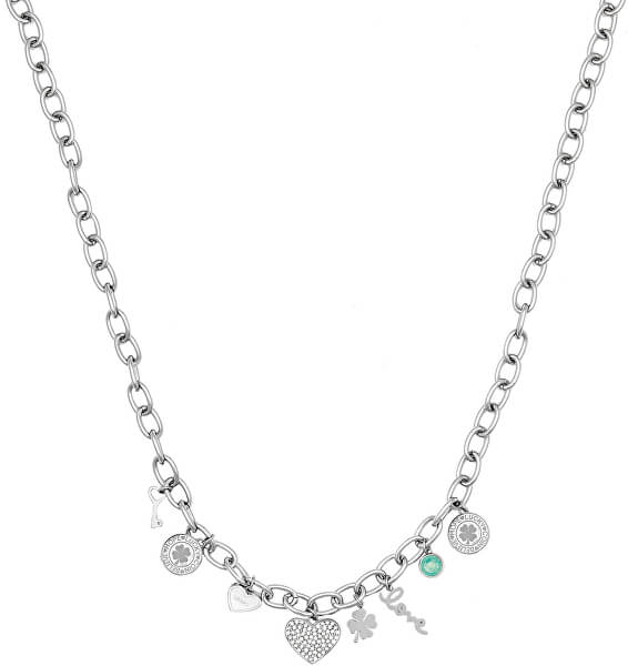 Oceľový náhrdelník s príveskami LJ1417