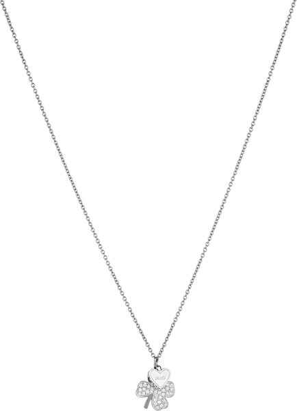 Oceľový náhrdelník sa štvorlístkom LJ1403