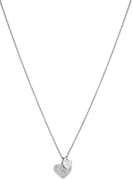 Ocelový náhrdelník se srdíčky LJ1405