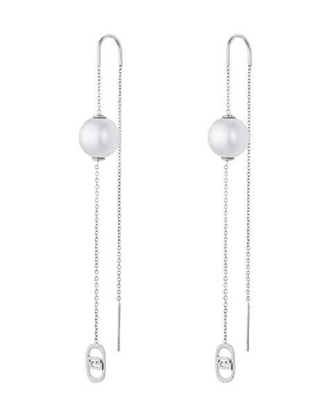 Okouzlující náušnice se syntetickou perlou LJ3009