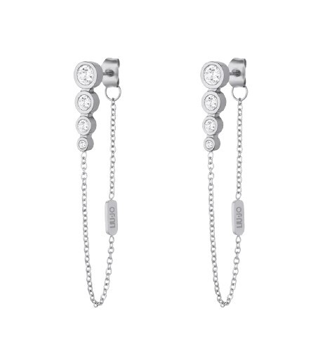 Okouzlující ocelové náušnice s visacími řetízky LJ2994
