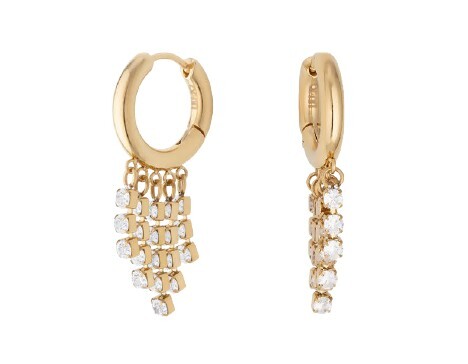 Pozlacené visací náušnice s krystaly LJ2993