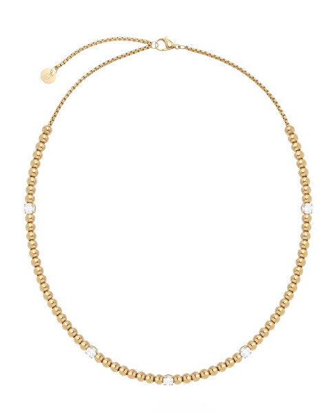 Pozlacený korálkový náhrdelník z oceli LJ2982