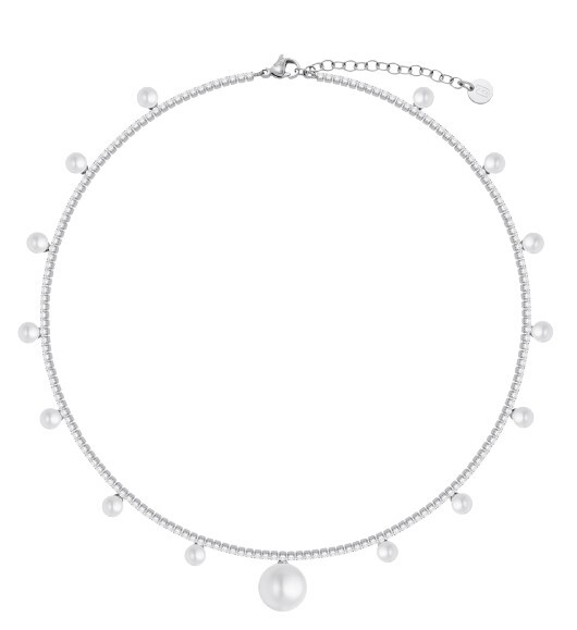 Půvabný náhrdelník se syntetickými perlami LJ3018