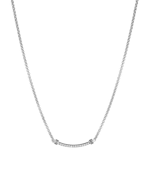 Pôvabný oceľový náhrdelník s kryštálmi LJ1748