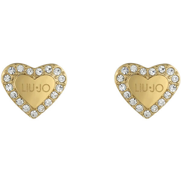 RomanticCercei placaţi cu aur şi cristale  Inimă  LJ1556