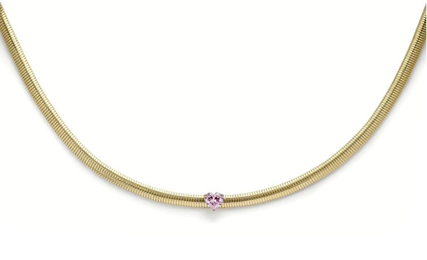 Romantica collana placcata oro a cuore Choker LJ2237