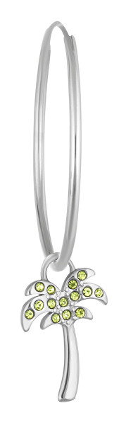 Runder Stahl-Ohrring mit Palme LJ1496