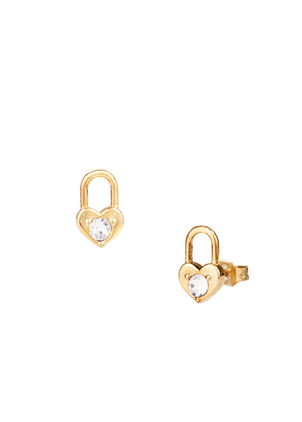 Eleganti orecchini placcati oro con zirconi Essential LJ2140