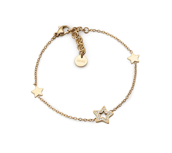 Brățară elegantă placată cu aur cu steluțe Essential LJ2190