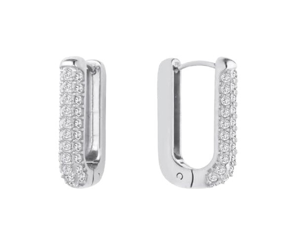 Stylové oválné náušnice LJ3000