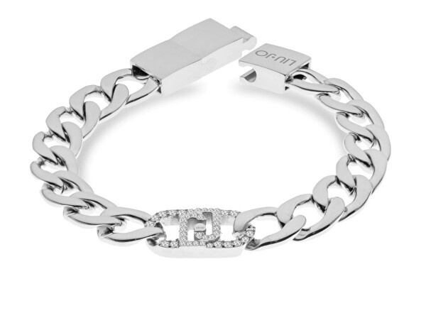 Elegante bracciale in acciaio con cristalli Fashion LJ2640