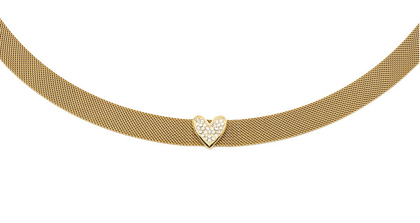 Stylový pozlacený náhrdelník Choker se srdíčkem Symbols LJ1867