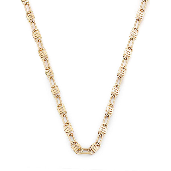 Štýlový pozlátený náhrdelník s logami Fashion LJ2054