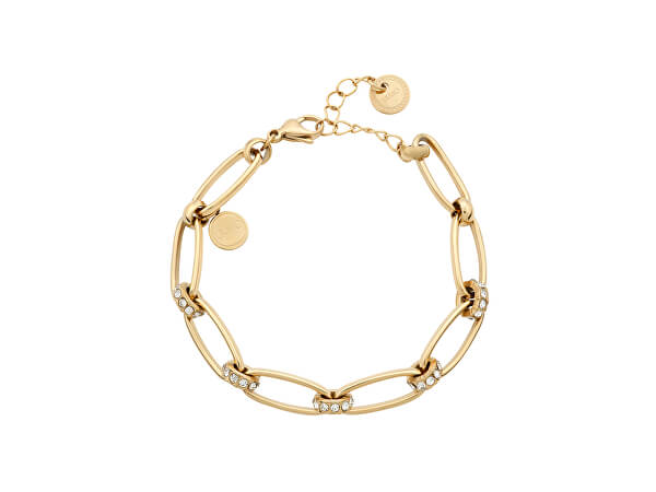 Elegante braccialetto dorato con cristalli LJ1593