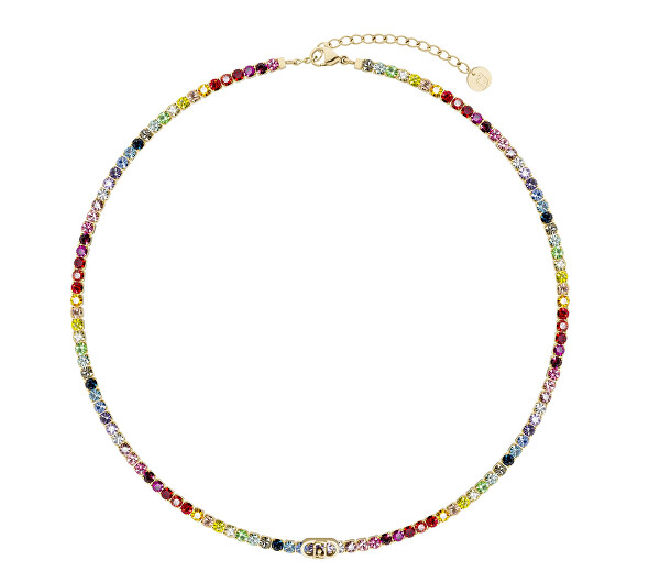 Tenisový duhový náhrdelník s krystaly Stones LJ3221